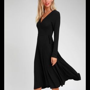 Lulu’s Wrap Midi Dress *NWOT